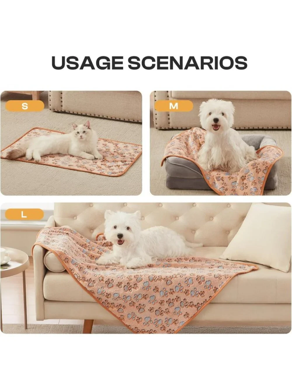 New 3 Pack Blankets Super Soft Fluffy Premium Pet Blankets for Dog Puppy Cats